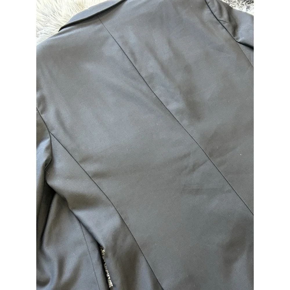 Super 140s Merino Wool Tux‎ Suit Jacket Men's 44L Slim Black One Button Wedding